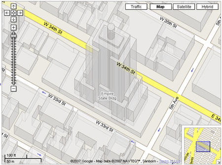 Edifici 2.5D Google Earth su Google Maps