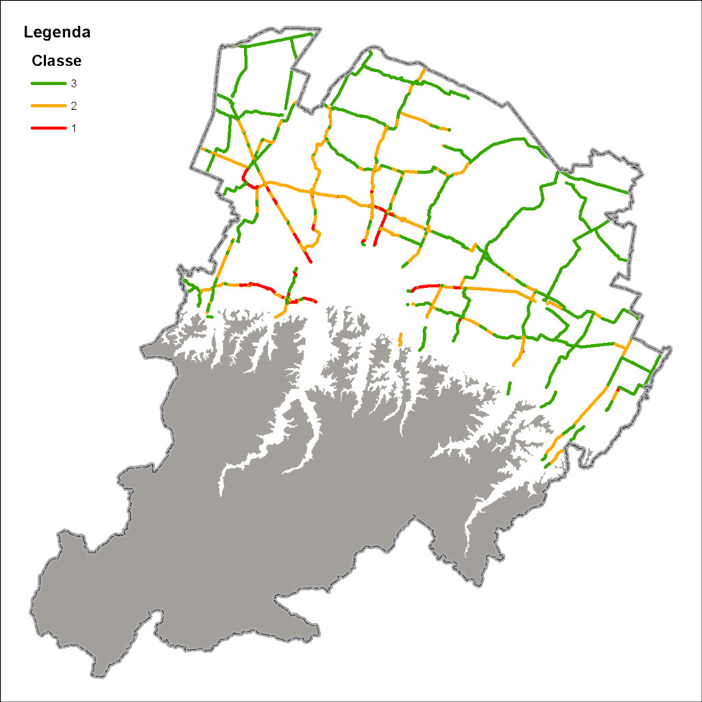 Mappa del traffico in pianura